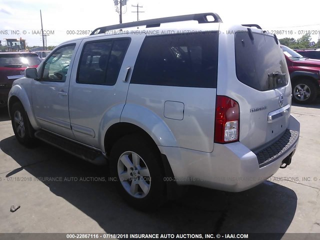 5N1AR18B89C612136 - 2009 NISSAN PATHFINDER S/LE/SE SILVER photo 3