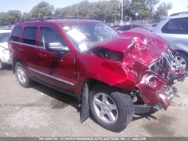 1J4HR58N66C208018 - 2006 JEEP GRAND CHEROKEE LIMITED RED photo 1