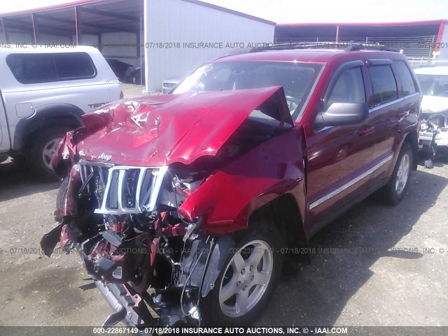 1J4HR58N66C208018 - 2006 JEEP GRAND CHEROKEE LIMITED RED photo 2