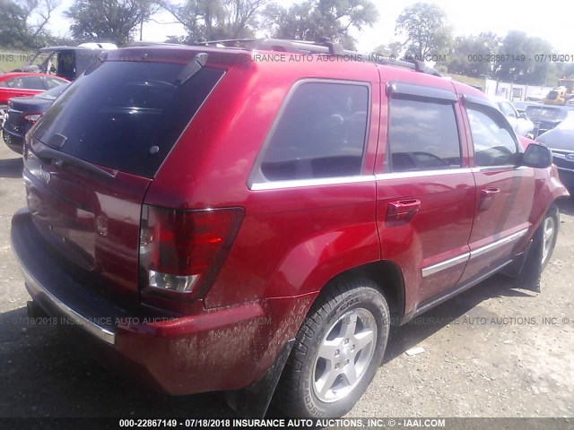 1J4HR58N66C208018 - 2006 JEEP GRAND CHEROKEE LIMITED RED photo 4