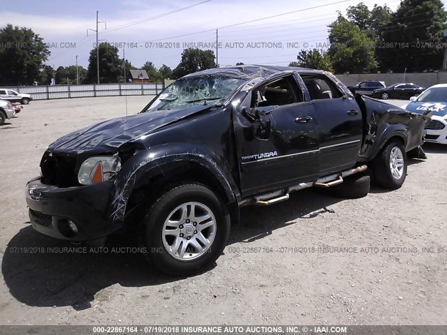 5TBDT44126S533274 - 2006 TOYOTA TUNDRA DOUBLE CAB SR5 BLACK photo 2