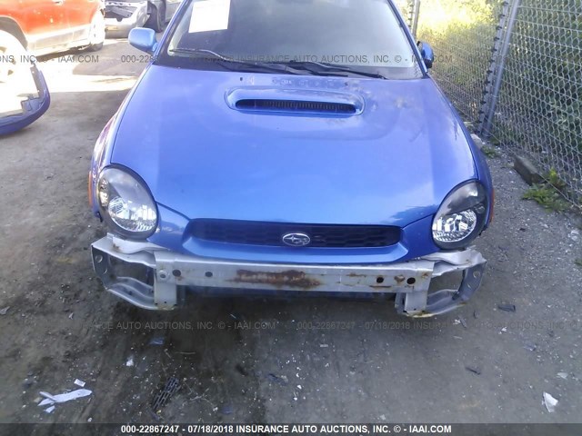 JF1GD296X3G507737 - 2003 SUBARU IMPREZA WRX BLUE photo 6