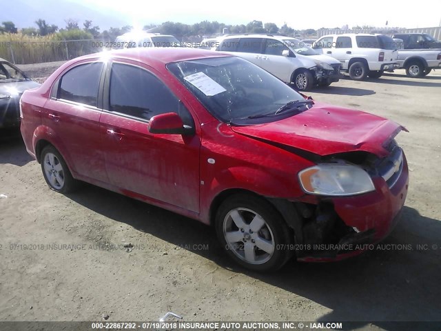 KL1TD56628B091662 - 2008 CHEVROLET AVEO LS RED photo 1