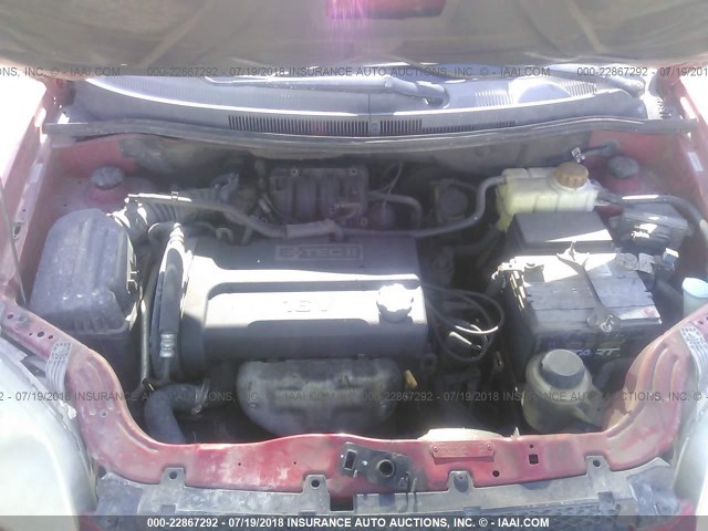 KL1TD56628B091662 - 2008 CHEVROLET AVEO LS RED photo 10