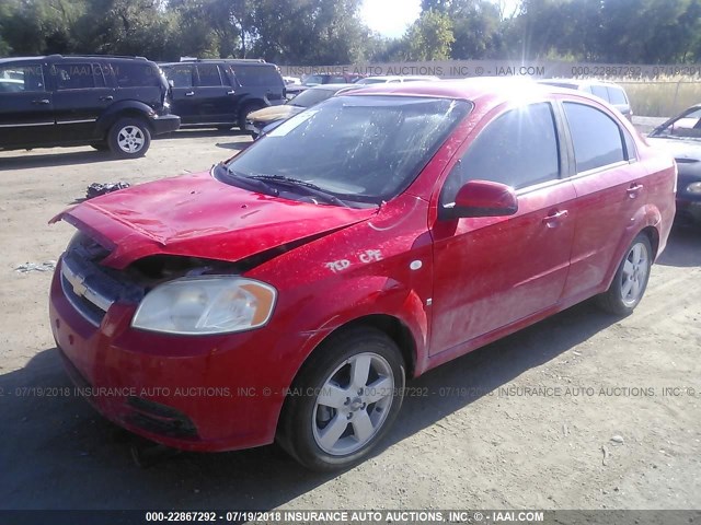 KL1TD56628B091662 - 2008 CHEVROLET AVEO LS RED photo 2