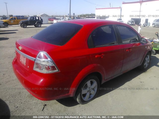 KL1TD56628B091662 - 2008 CHEVROLET AVEO LS RED photo 4