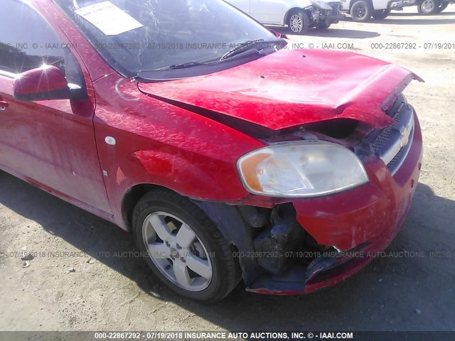 KL1TD56628B091662 - 2008 CHEVROLET AVEO LS RED photo 6