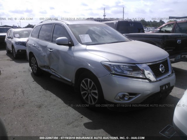 5N1AR2MN4FC707102 - 2015 NISSAN PATHFINDER S/SV/SL/PLATINUM SILVER photo 1