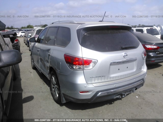 5N1AR2MN4FC707102 - 2015 NISSAN PATHFINDER S/SV/SL/PLATINUM SILVER photo 3