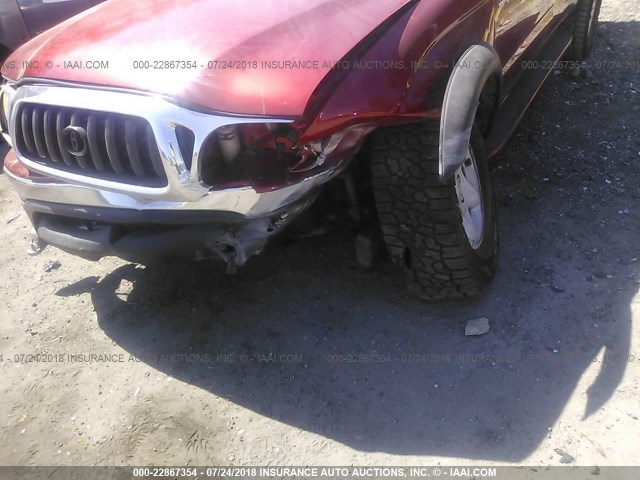 5TEGN92N14Z450517 - 2004 TOYOTA TACOMA DOUBLE CAB PRERUNNER BURGUNDY photo 6