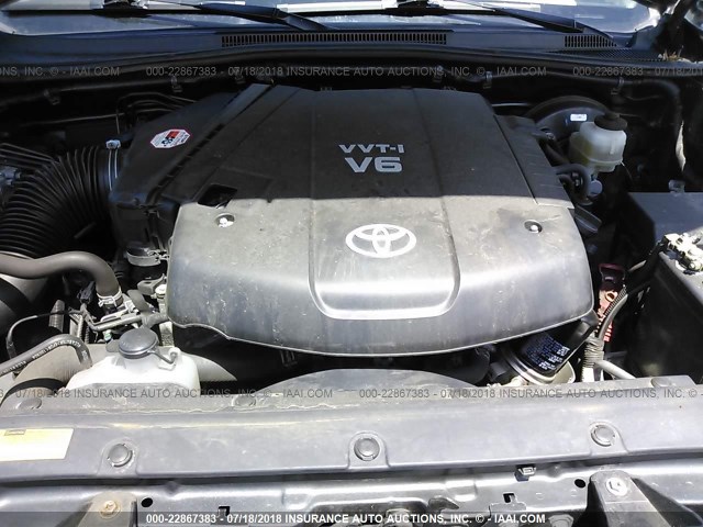 3TMLU4EN0CM081791 - 2012 TOYOTA TACOMA DOUBLE CAB ნაცრისფერი ფოტო 10