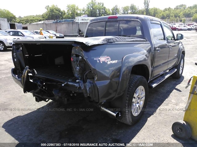 3TMLU4EN0CM081791 - 2012 TOYOTA TACOMA DOUBLE CAB ნაცრისფერი ფოტო 4