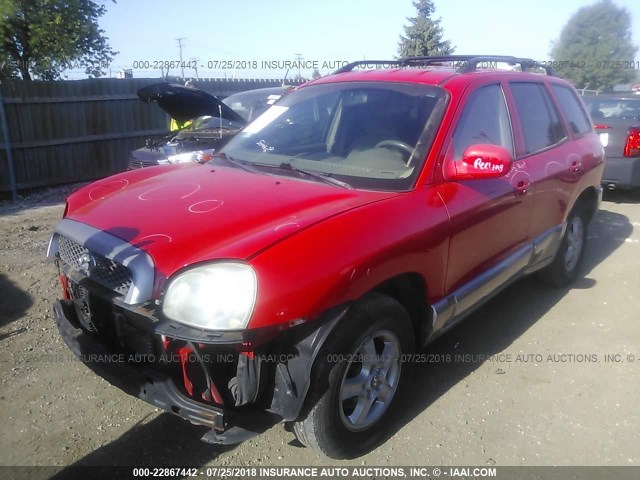 KM8SC13D54U589819 - 2004 HYUNDAI SANTA FE GLS/LX RED photo 2