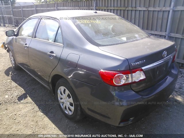 2T1BU4EEXBC651914 - 2011 TOYOTA COROLLA S/LE GRAY photo 3