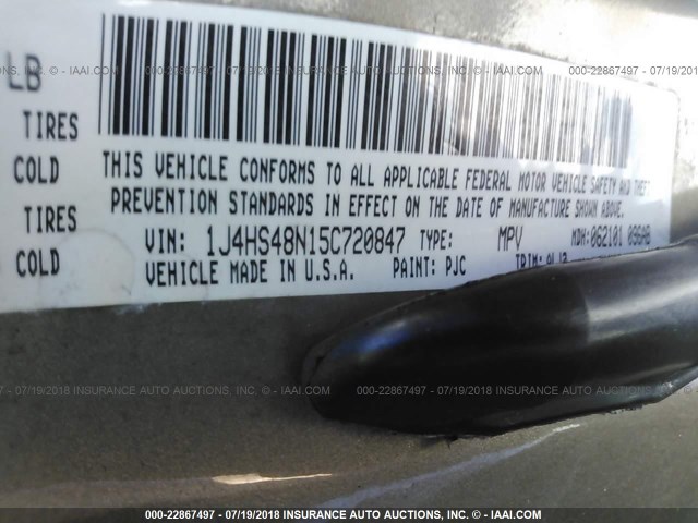 1J4HS48N15C720847 - 2005 JEEP GRAND CHEROKEE LAREDO/COLUMBIA/FREEDOM 棕色 照片 9