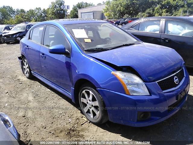 3N1AB6AP9CL650713 - 2012 NISSAN SENTRA 2.0/2.0S/SR/2.0SL BLUE photo 1