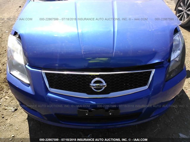 3N1AB6AP9CL650713 - 2012 NISSAN SENTRA 2.0/2.0S/SR/2.0SL BLUE photo 6