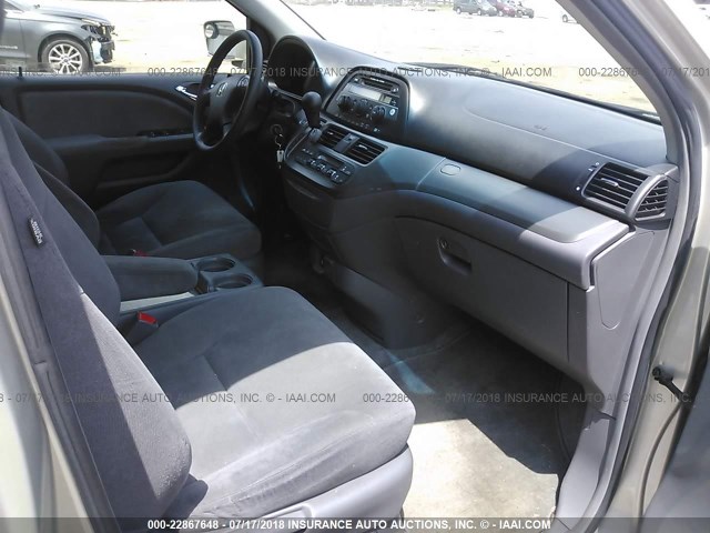 5FNRL38465B066343 - 2005 HONDA ODYSSEY EX SILVER photo 5