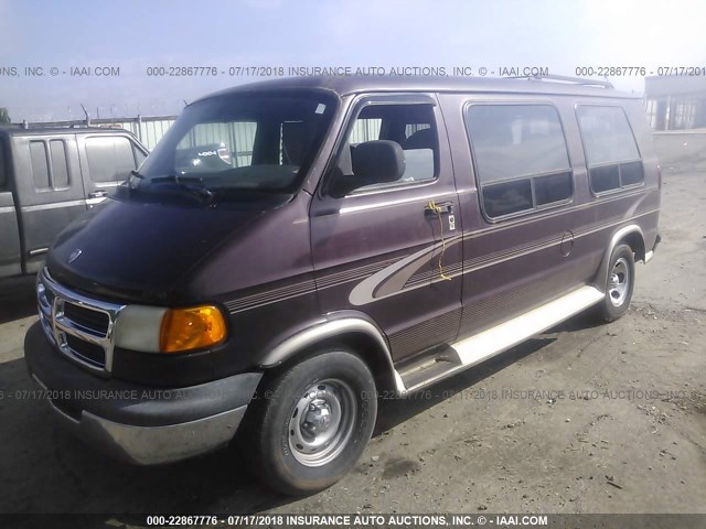 2B6HB11Y4WK140295 - 1998 DODGE RAM VAN B1500 BURGUNDY photo 2