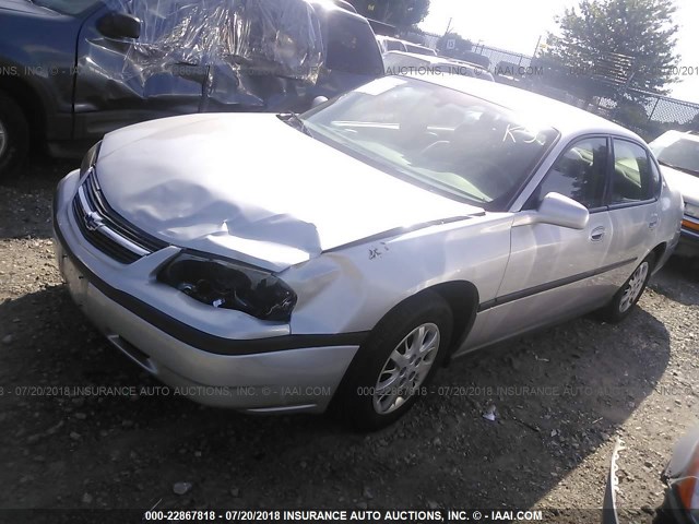 2G1WF52E249145530 - 2004 CHEVROLET IMPALA SILVER photo 2