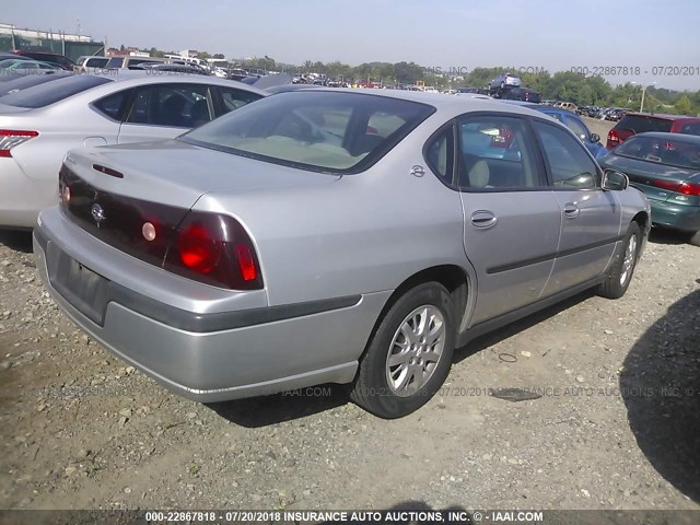 2G1WF52E249145530 - 2004 CHEVROLET IMPALA SILVER photo 4