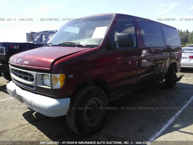 1FBHE31LXVHA45460 - 1997 FORD ECONOLINE E350 RED photo 2