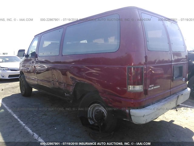1FBHE31LXVHA45460 - 1997 FORD ECONOLINE E350 RED photo 3