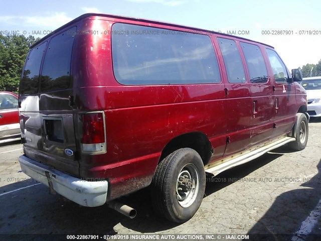 1FBHE31LXVHA45460 - 1997 FORD ECONOLINE E350 RED photo 4