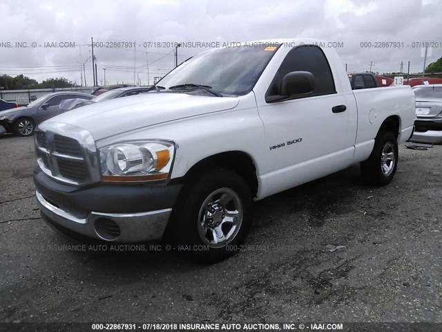 1D7HA16KX6J133646 - 2006 DODGE RAM 1500 ST WHITE photo 2