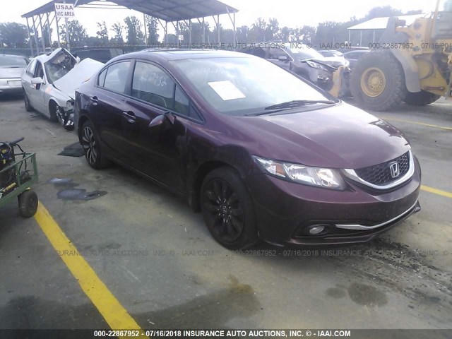 2HGFB2F95EH516946 - 2014 HONDA CIVIC EXL 栗色 照片 1