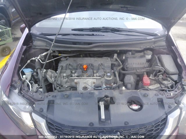 2HGFB2F95EH516946 - 2014 HONDA CIVIC EXL 栗色 照片 10