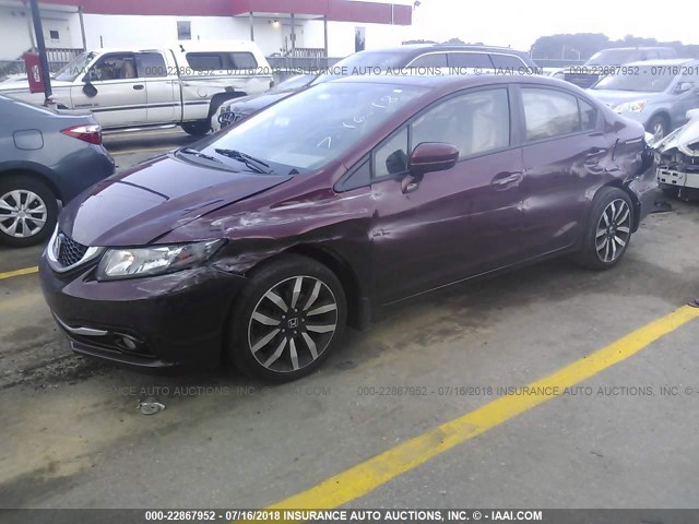 2HGFB2F95EH516946 - 2014 HONDA CIVIC EXL 栗色 照片 2