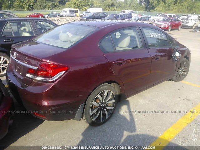 2HGFB2F95EH516946 - 2014 HONDA CIVIC EXL 栗色 照片 4