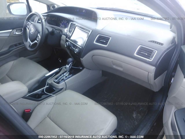 2HGFB2F95EH516946 - 2014 HONDA CIVIC EXL 栗色 照片 5