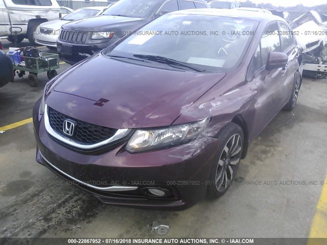 2HGFB2F95EH516946 - 2014 HONDA CIVIC EXL 栗色 照片 6