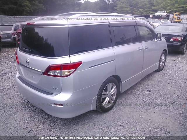 JN8AE2KP5E9101053 - 2014 NISSAN QUEST S/SV/SL/LE SILVER photo 4