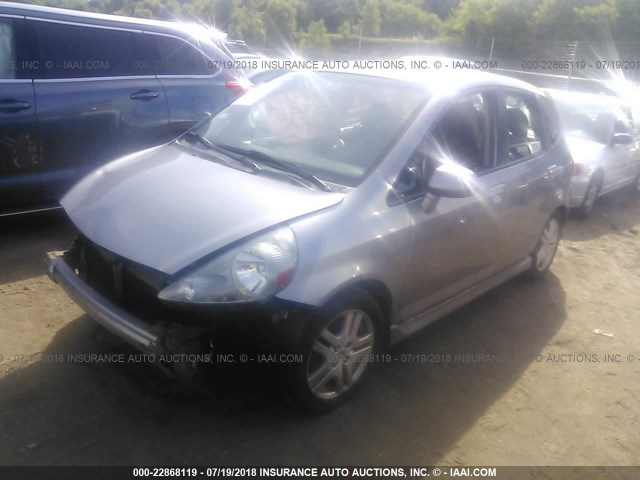 JHMGD38677S040070 - 2007 HONDA FIT S SILVER photo 2