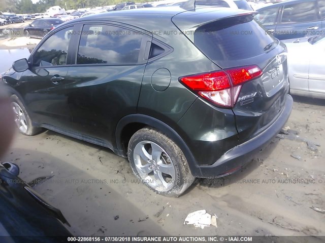 3CZRU5G33GM732729 - 2016 HONDA HR-V LX GREEN photo 3