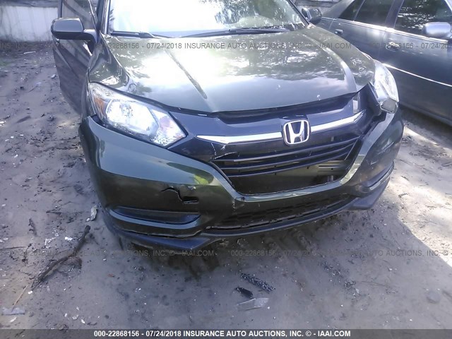 3CZRU5G33GM732729 - 2016 HONDA HR-V LX GREEN photo 6