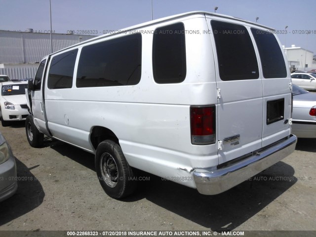 1FBSS31L26HB42569 - 2006 FORD ECONOLINE E350 SUPER DUTY WAGON WHITE photo 3