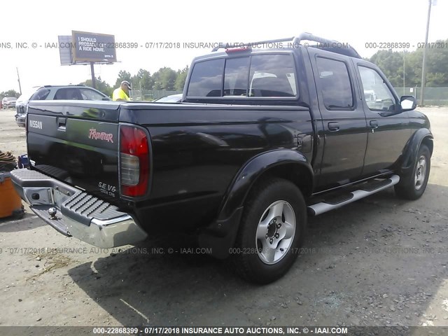 1N6ED27T8YC383005 - 2000 NISSAN FRONTIER CREW CAB XE/CREW CAB SE BLACK photo 4