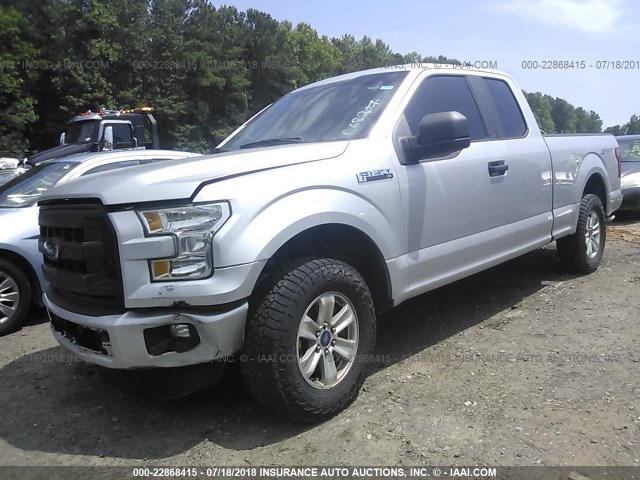 1FTEX1C82FFC68207 - 2015 FORD F150 SUPER CAB SILVER photo 2