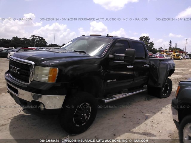 1GT424C81BF112553 - 2011 GMC SIERRA K3500 SLT BLACK photo 2