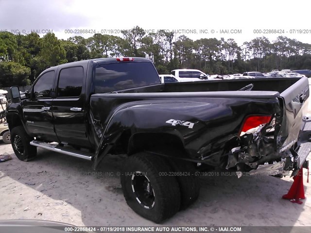 1GT424C81BF112553 - 2011 GMC SIERRA K3500 SLT BLACK photo 3