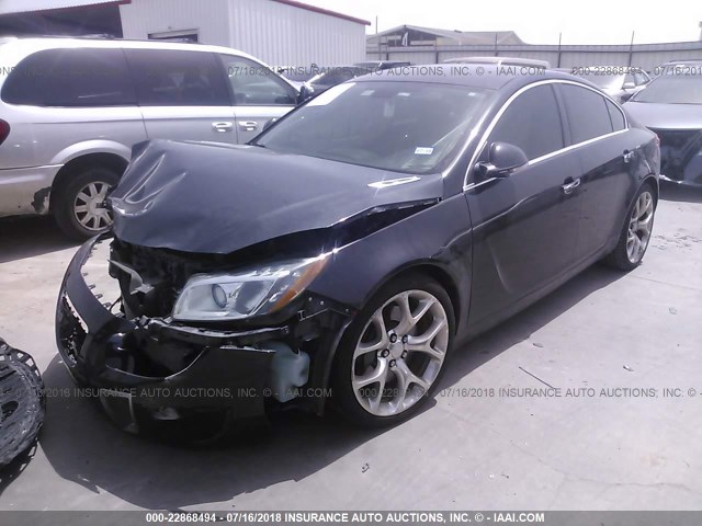 2G4GV5GV5C9165675 - 2012 BUICK REGAL GS GRAY photo 2