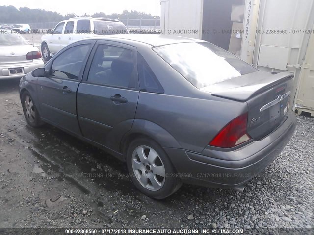 1FAFP38372W321738 - 2002 FORD FOCUS ZTS GRAY photo 3