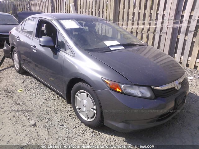 2HGFB2F61CH525887 - 2012 HONDA CIVIC HF GRAY photo 1