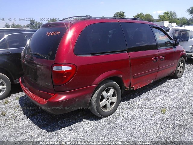 2D4GP44L26R898852 - 2006 DODGE GRAND CARAVAN SXT RED photo 4