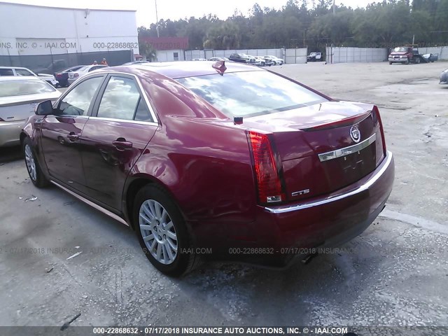 1G6DE5EG3A0103827 - 2010 CADILLAC CTS LUXURY COLLECTION RED photo 3