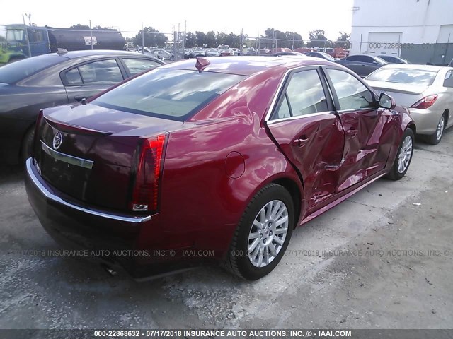 1G6DE5EG3A0103827 - 2010 CADILLAC CTS LUXURY COLLECTION RED photo 4